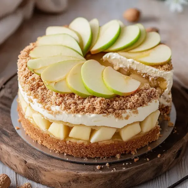 Apfel-Mascarpone-Torte mit Mandelboden