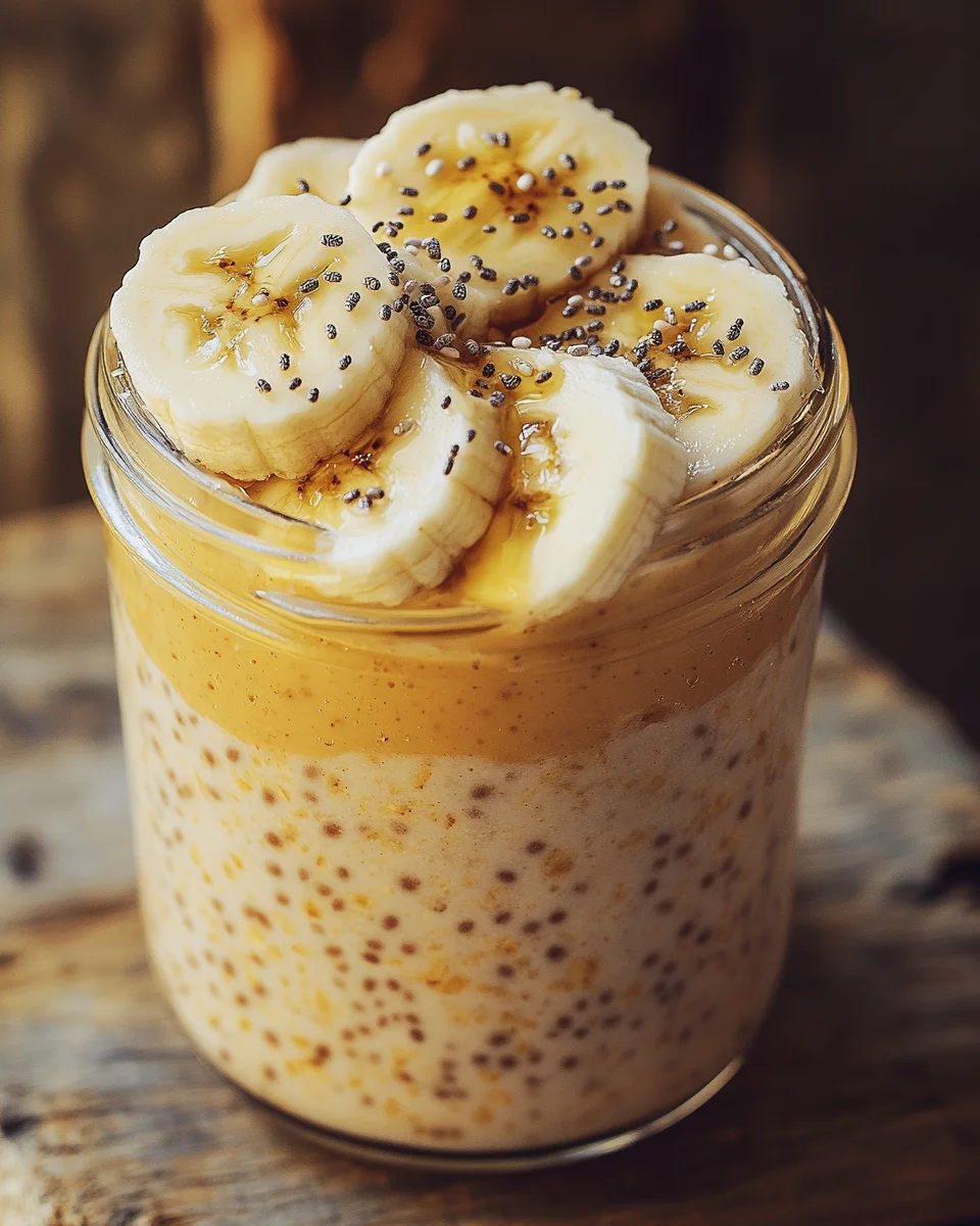 Bananen-Erdnussbutter Overnight Oats