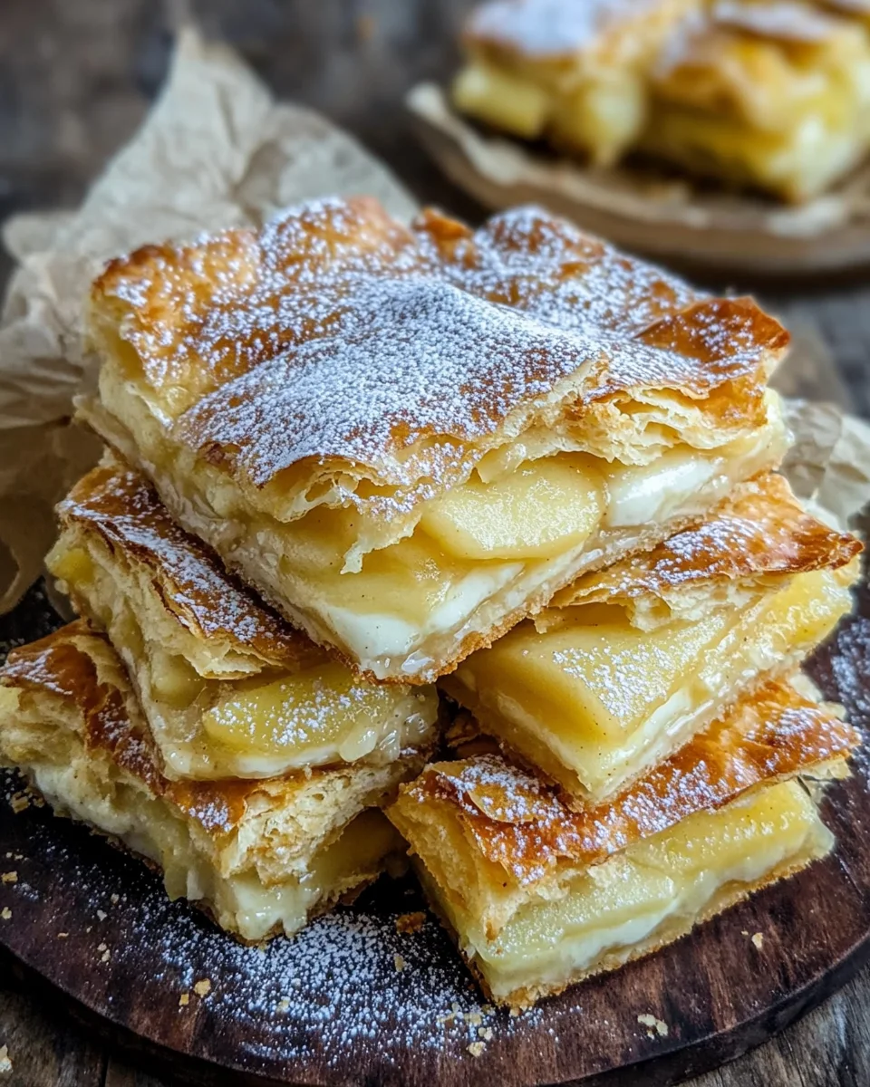Homepage 13 Blätterteigkuchen mit Puddingcreme und Apfel
