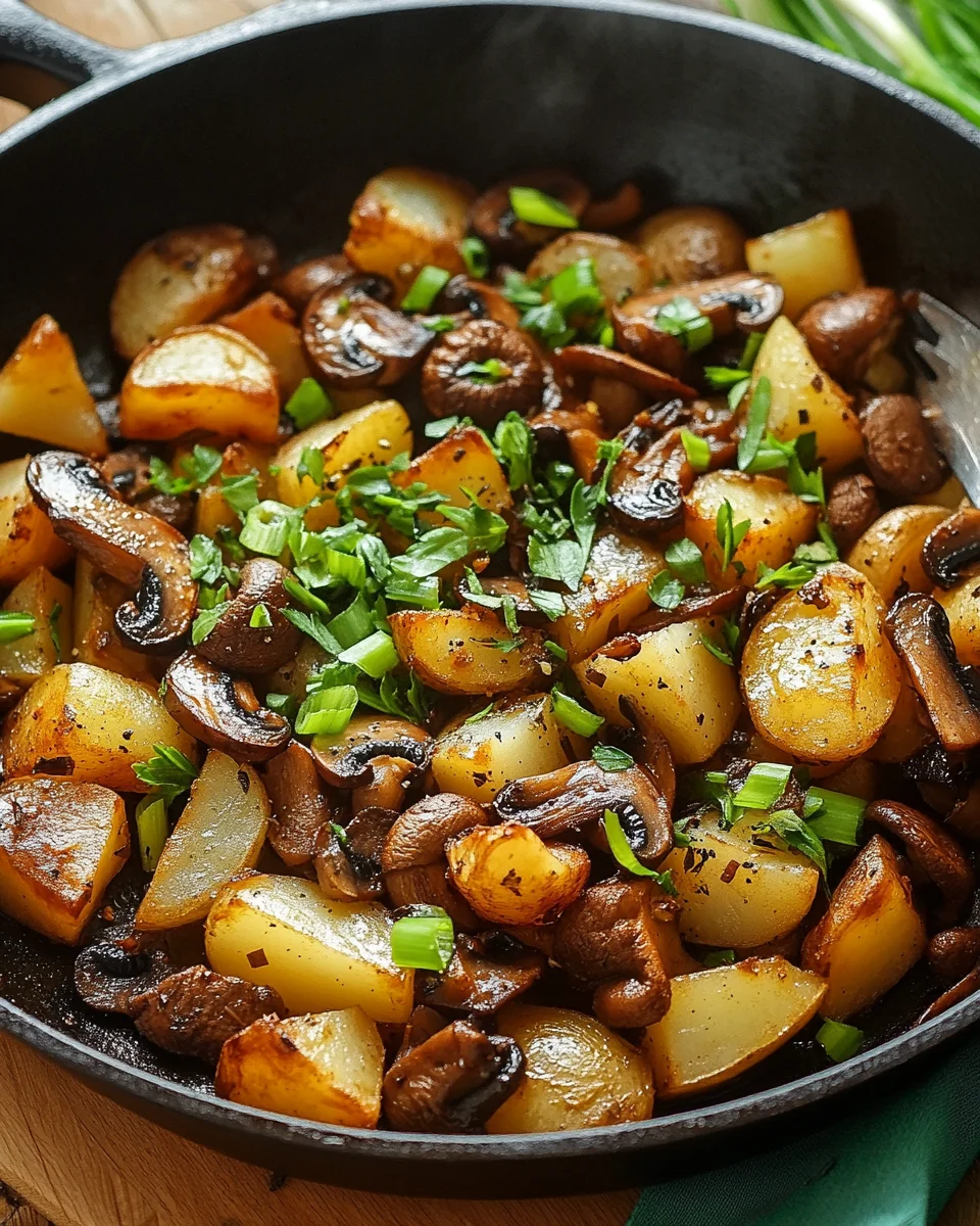 Champignon-Kartoffel-Pfanne mit Frühlingszwiebeln 17 Champignon-Kartoffel-Pfanne