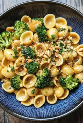 Cremige Erdnuss Brokkoli Orecchiette Pasta