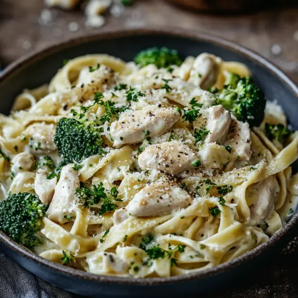 cremige Hähnchen-Brokkoli-Pasta