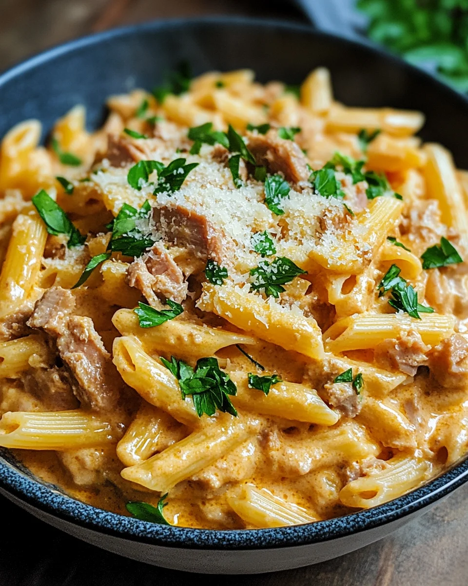 Cremige One Pot Pasta mit Thunfisch