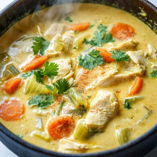 Currysuppe mit Hähnchen