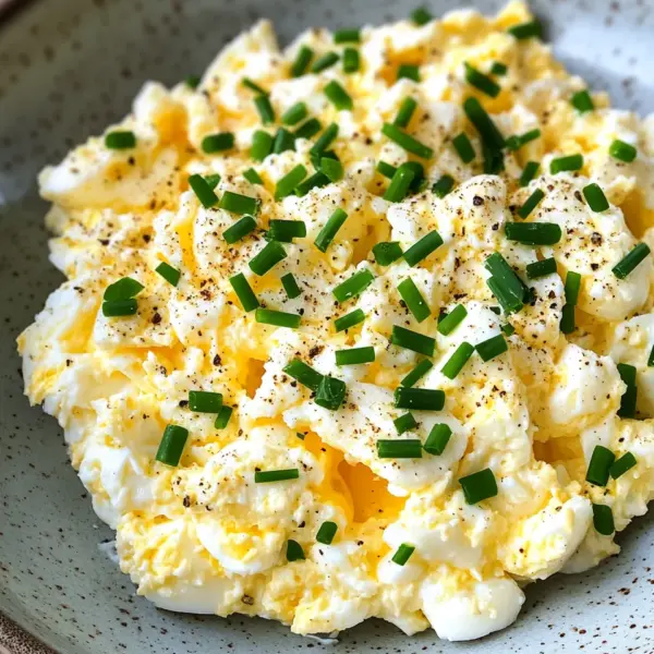 Eiersalat aus körnigem Frischkäse