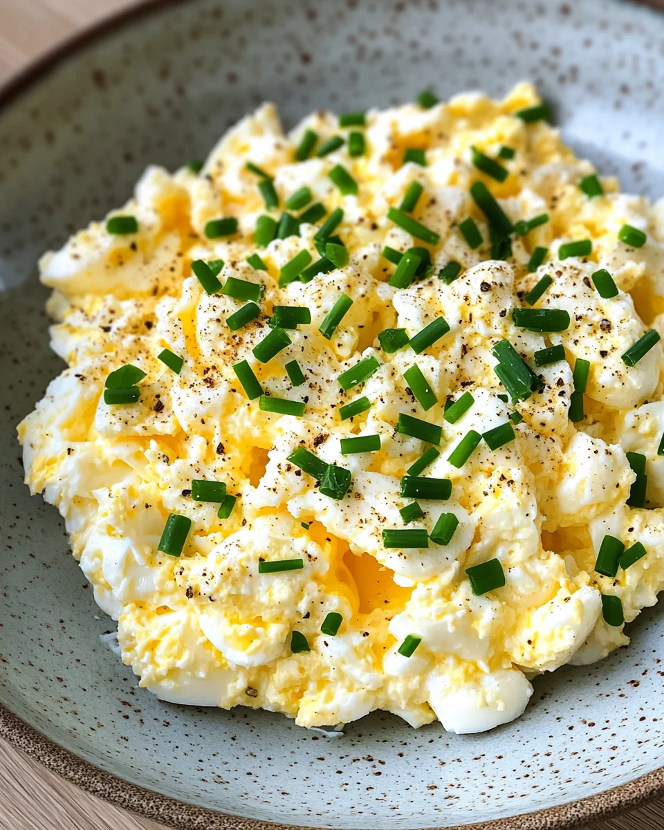 Eiersalat aus körnigem Frischkäse