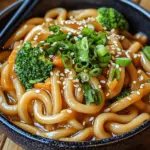 Erdnussbutter Udon Nudeln