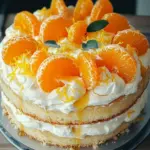 Fantakuchen mit Mandarinen und Paradiescreme