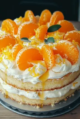Fantakuchen mit Mandarinen und Paradiescreme