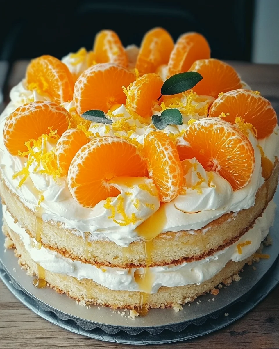 Fantakuchen mit Mandarinen und Paradiescreme