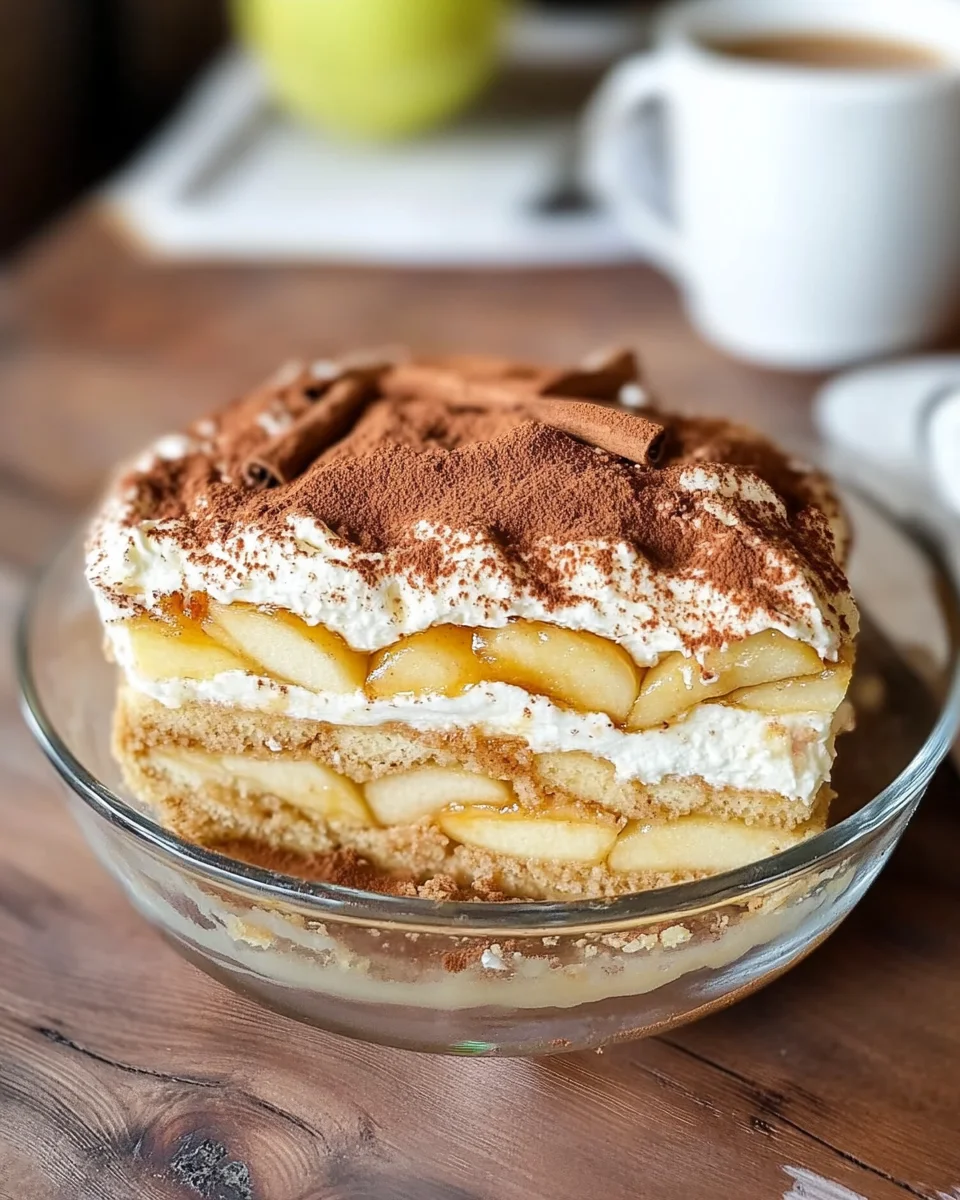 Fruchtiger Apfel Tiramisu ohne Ei - gelingsicheres und einfaches Rezept