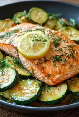 Gebratener Lachs mit Zucchini