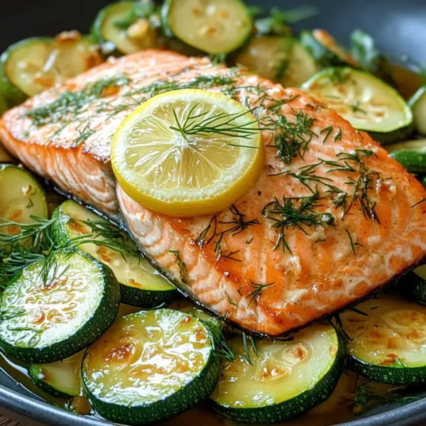Gebratener Lachs mit Zucchini