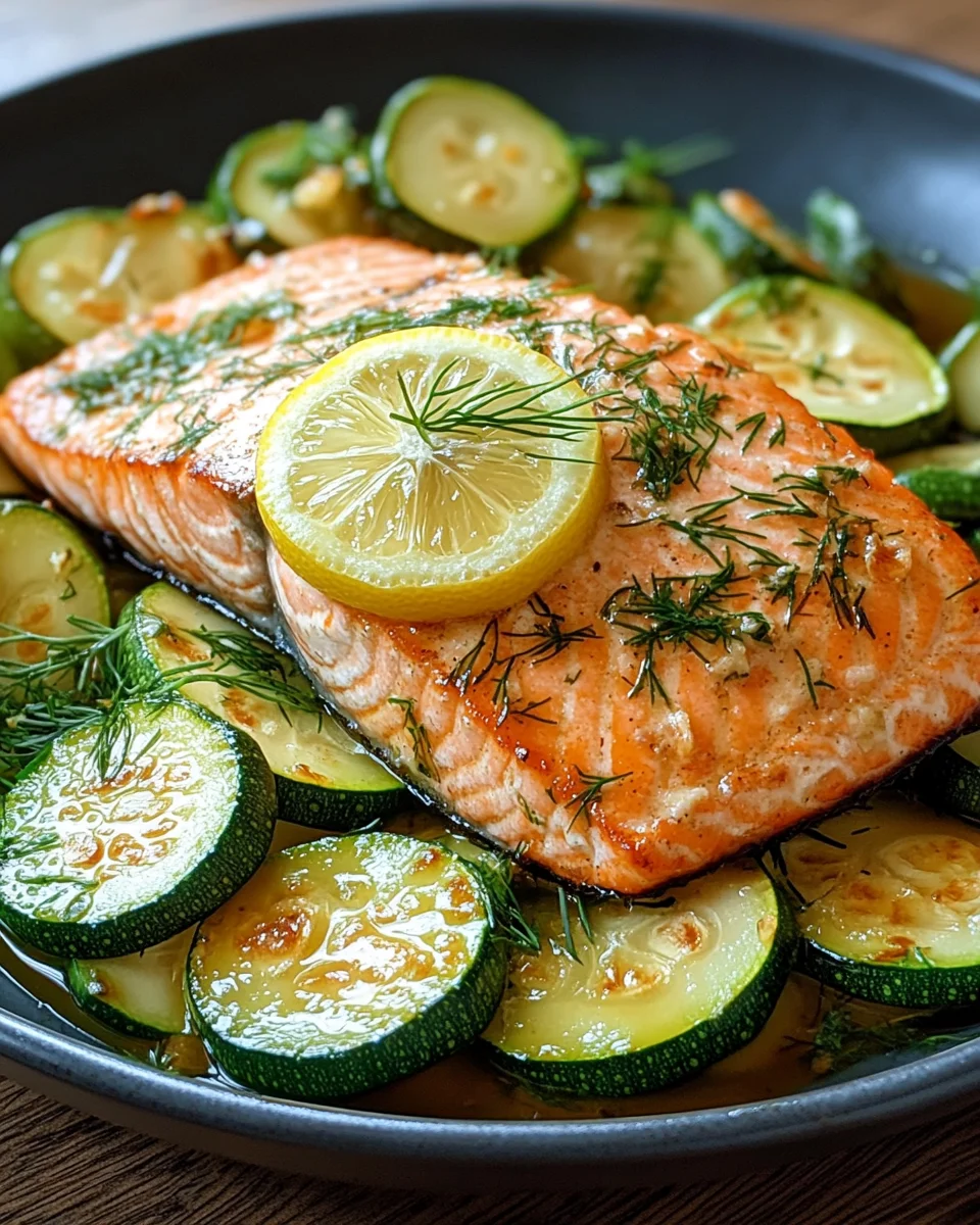 Gebratener Lachs mit Zucchini