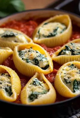 Gefüllte Muschelnudeln mit Ricotta und Spinat 22 Gefüllte Muschelnudeln mit Ricotta und Spinat
