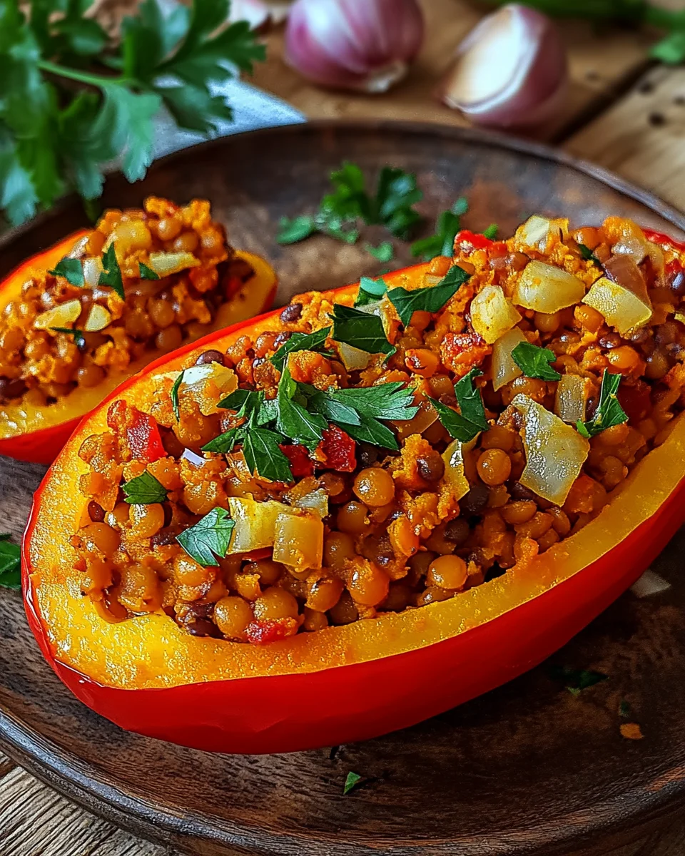 Gefüllte Spitzpaprika mit roten Linsen 22 Gefüllte