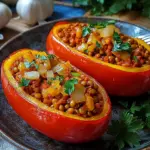 Gef&uuml;llte Spitzpaprika mit roten Linsen