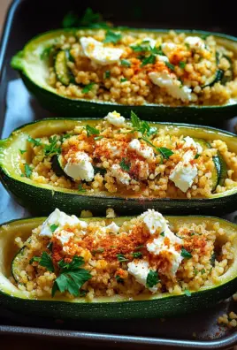 Gefüllte Zucchinis mit Couscous und Feta