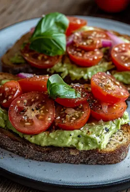 Geröstetes Brot mit Avocadobutter und Tomatensalat 26 Geröstetes Brot mit Avocadobutter und Tomatensalat