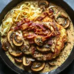 Geschmorte Schnitzelpfanne in k&ouml;stlicher J&auml;gersauce Rezept