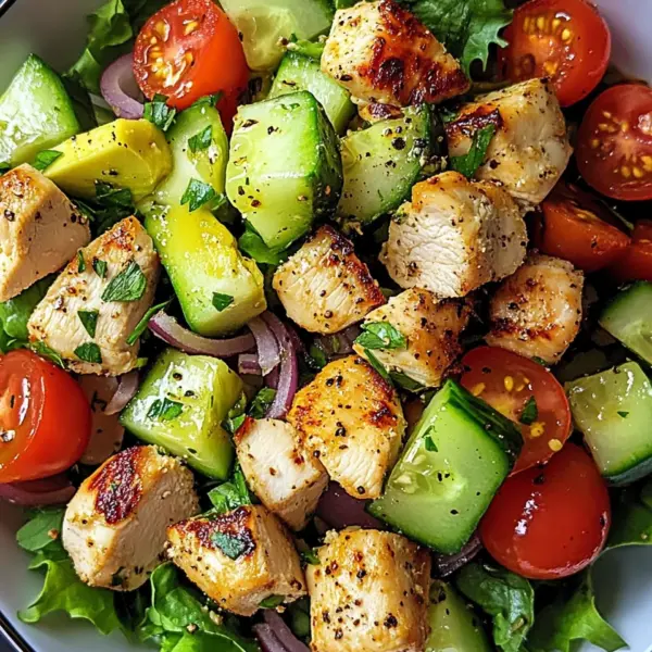 Gesunder Avocado Hähnchen Salat