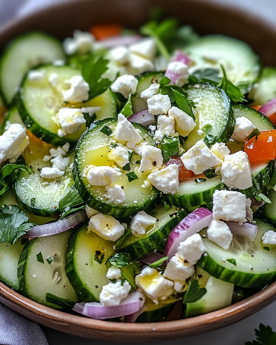 Gurkensalat mit Feta und Kichererbsen 18 Gurkensalat