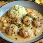 Hackb&auml;llchen in cremiger Sauce mit Kartoffelp&uuml;ree