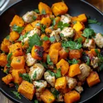 Hackfleisch aus Huhn und S&uuml;&szlig;kartoffeln