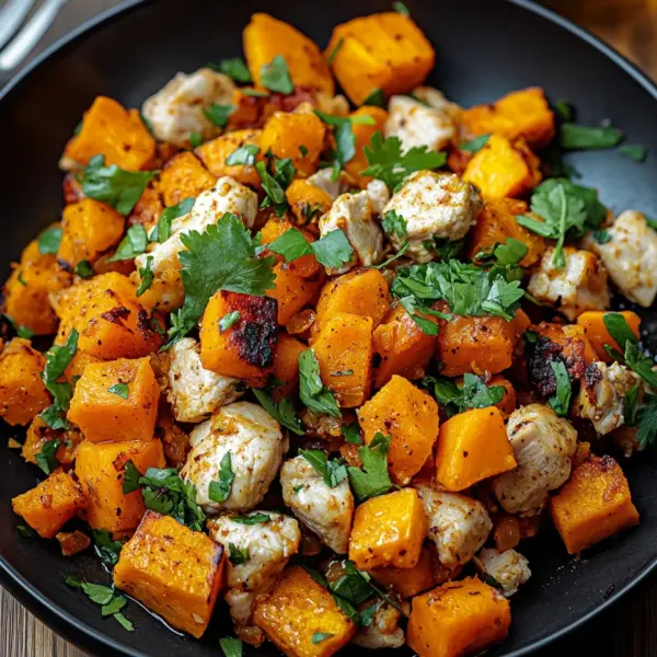 Hackfleisch aus Huhn und Süßkartoffeln