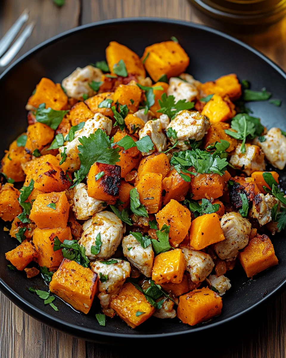 Hackfleisch aus Huhn und S&uuml;&szlig;kartoffeln