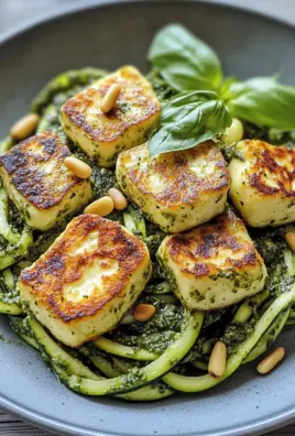 Halloumi mit Zucchini-Pesto-Nudeln 26 Halloumi mit Zucchini-Pesto-Nudeln