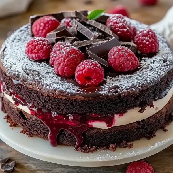 Himbeer Schoko Brownie Torte