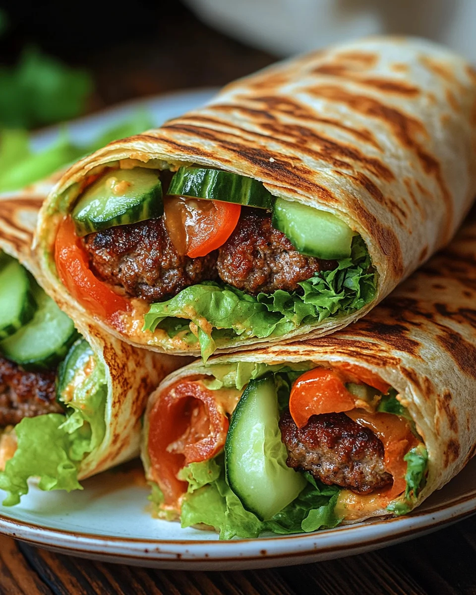 Kalorienarmer Burger-Wrap unter 250 Kalorien