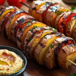 Kartoffel-Schawarma mit Tomaten-Hummus