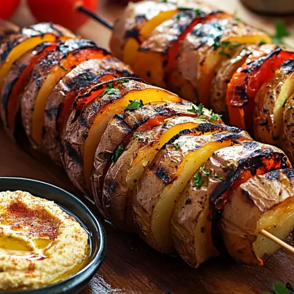 Kartoffel-Schawarma mit Tomaten-Hummus