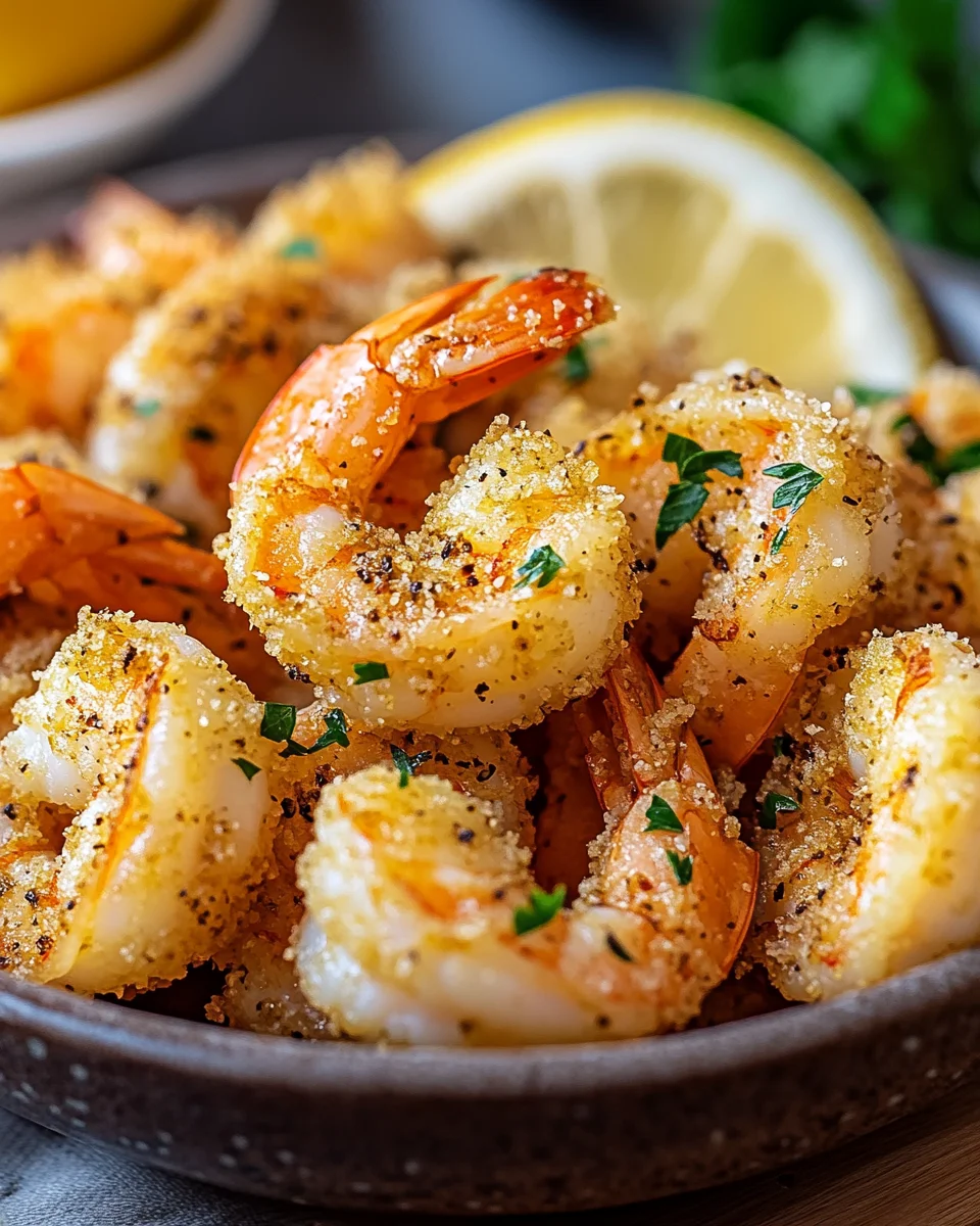 Knoblauch Parmesan Garnelen aus der Heißluftfritteuse