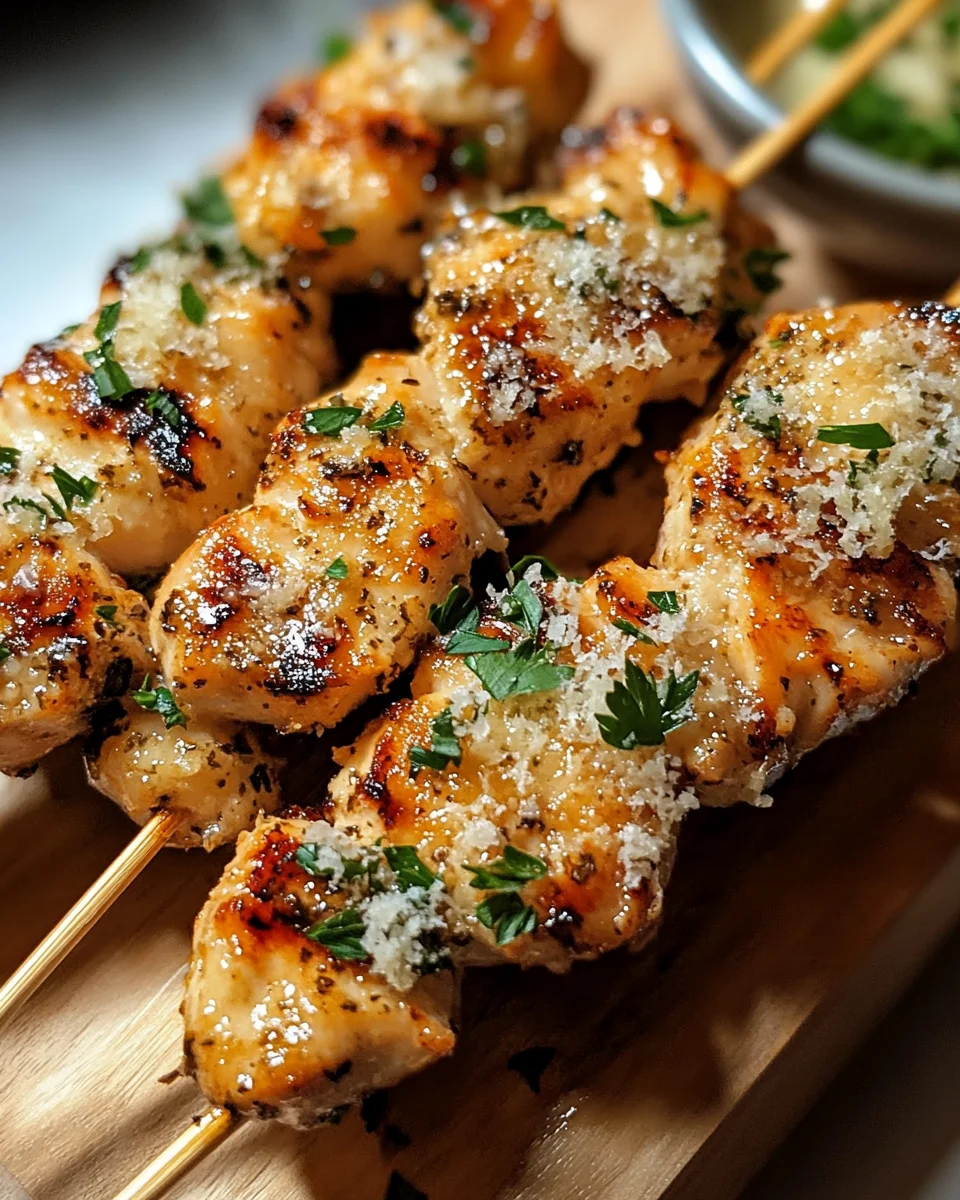 Knoblauch-Parmesan-H&auml;hnchenspie&szlig;e