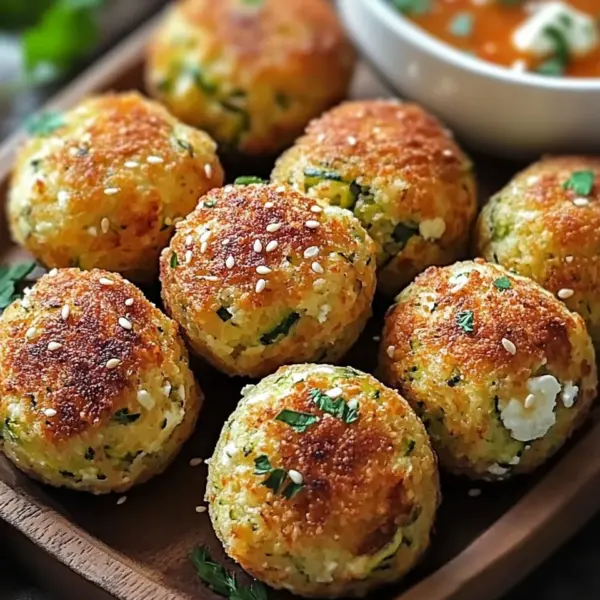 Knusprige Zucchini-Feta-Bällchen aus dem Ofen genießen!