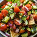 Libanesischer Tomaten Pita Salat