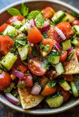 Libanesischer Tomaten Pita Salat