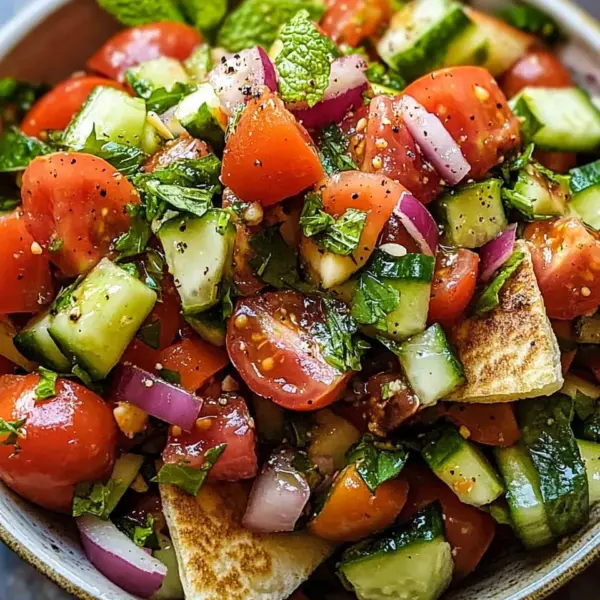 Libanesischer Tomaten Pita Salat
