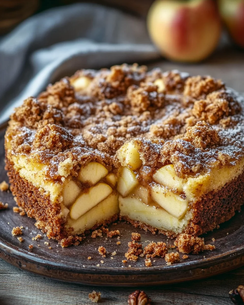 Marmorierter Apfel-Streuselkuchen mit Zimt und Nüssen 27 Marmorierter