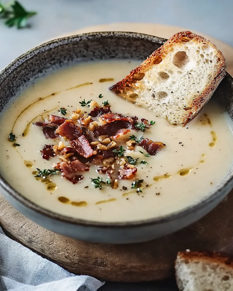 Maronensuppe mit karamellisierten Nüssen und Speck 25 Maronensuppe