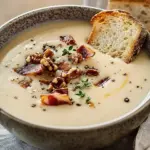 Maronensuppe mit karamellisierten N&uuml;ssen und Speck