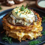 Mozzarella R&ouml;sti mit Zwiebel-Pilzrahmso&szlig;e