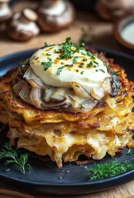 Mozzarella Rösti mit Zwiebel-Pilzrahmsoße