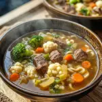 Nudelsuppe mit Rindfleisch