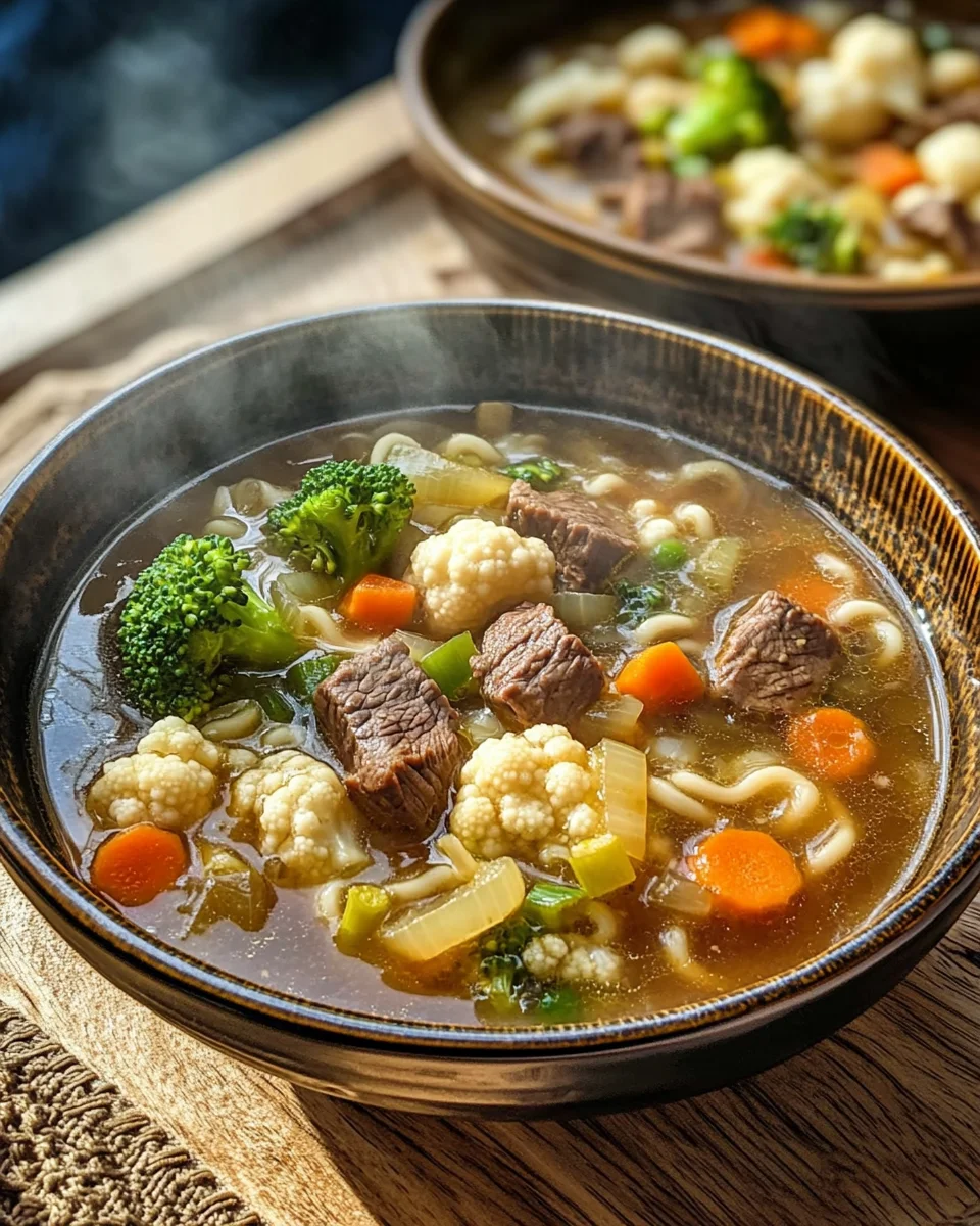 Nudelsuppe mit Rindfleisch