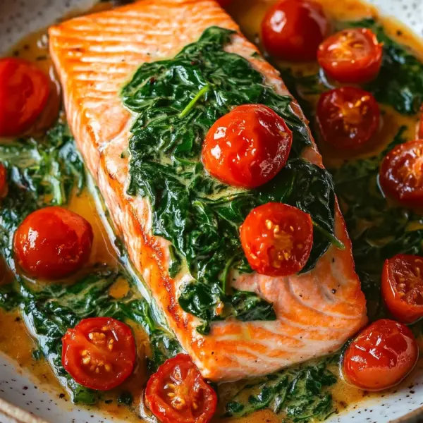 Ofenlachs mit Spinat