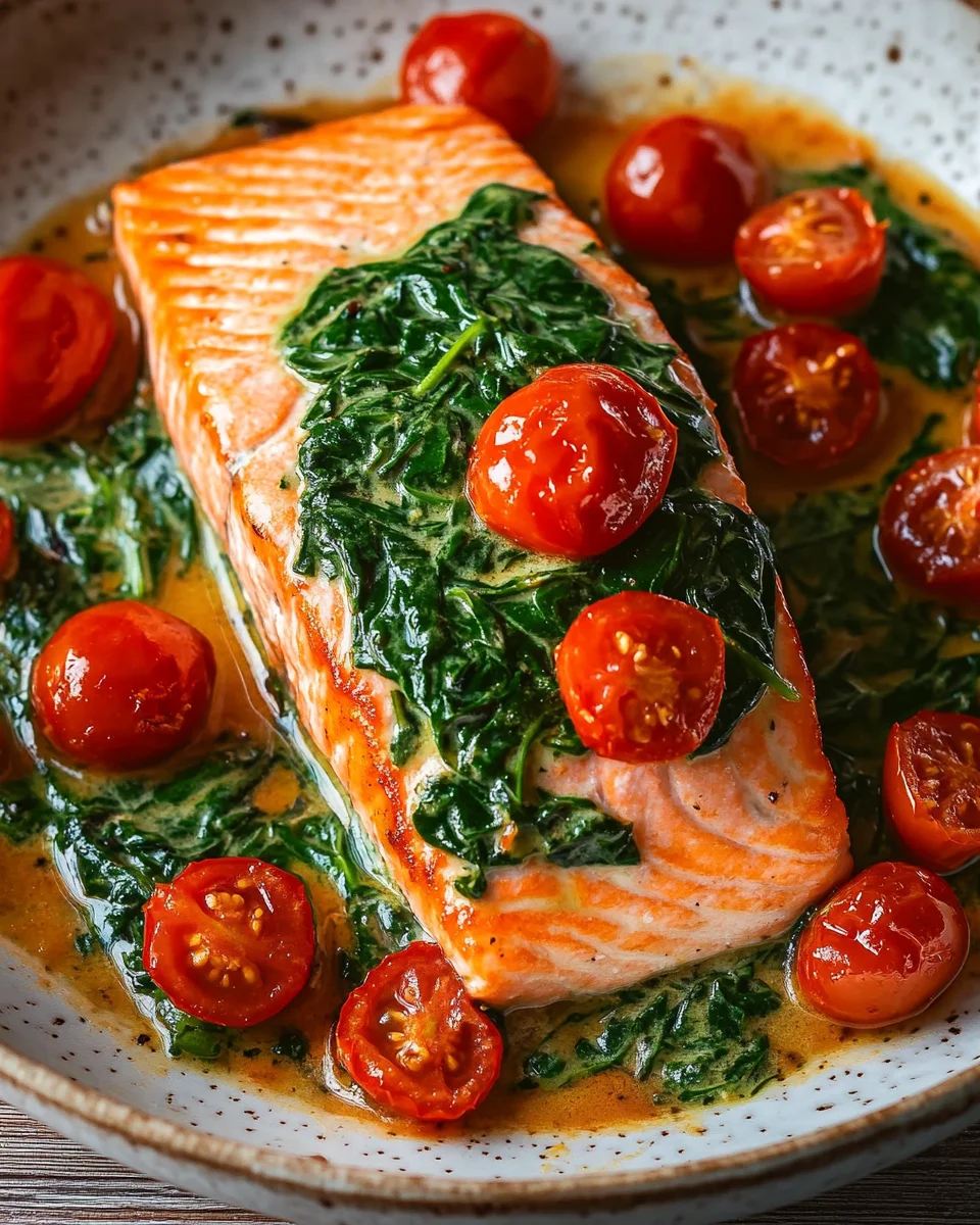 Ofenlachs mit Spinat
